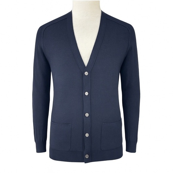 Takeshy Kurosawa Cardigan Men's XXL Black Merino Cashmere Blend NWT Italian Lux